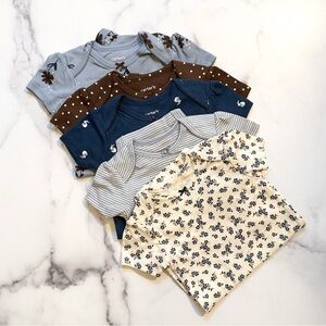 Carter's Assorted Bodysuits - Blue, Brown, Cream